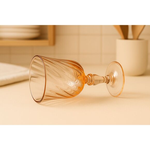 Luminarc | Rosaline Pink Swirl White Wine Glass 6 3/8" | EUC - Picture 3 of 5